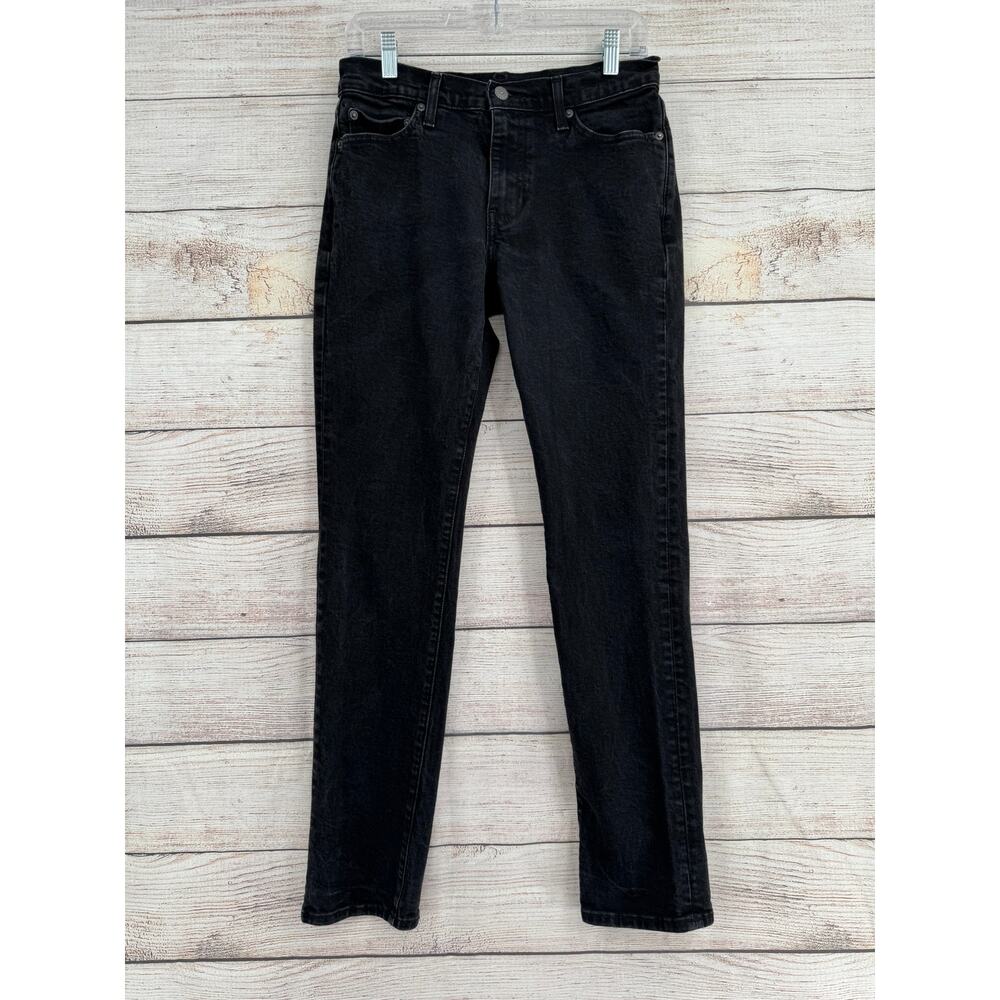 Levis Premium 511 Slim Straight Jeans Mens 30x32 Black Dark Wash Denim